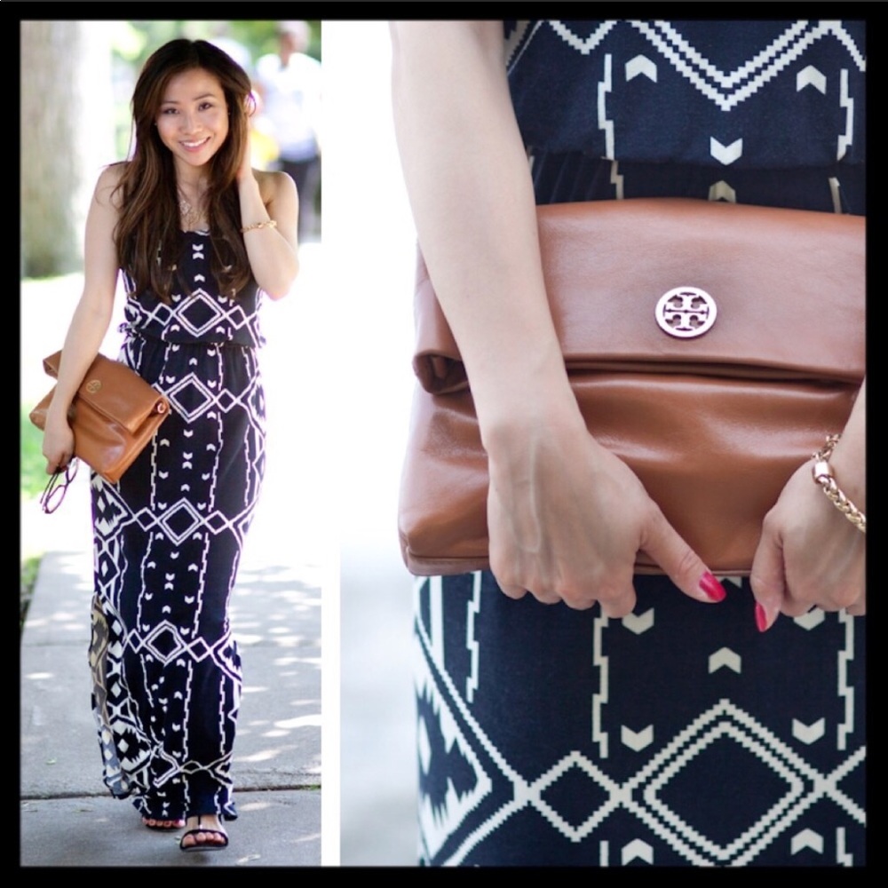J Crew maxi dress, navy Aztec print, sz. Small